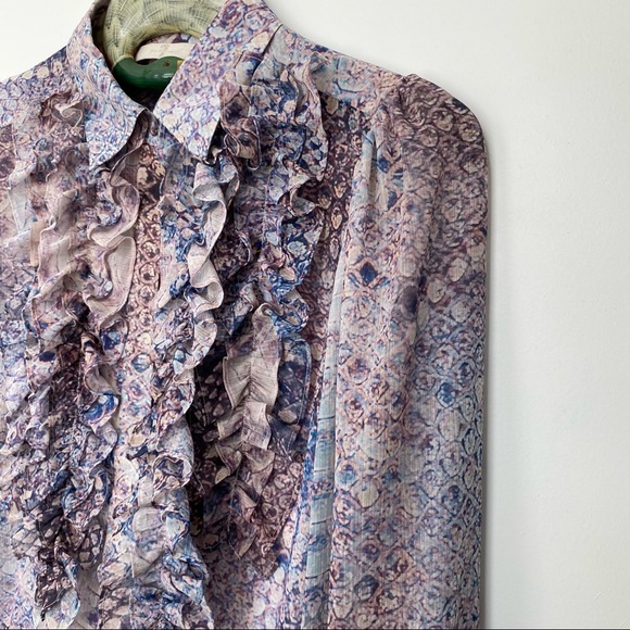 7 for all Mankind sheer snakeskin blouse - Picture 3 of 5